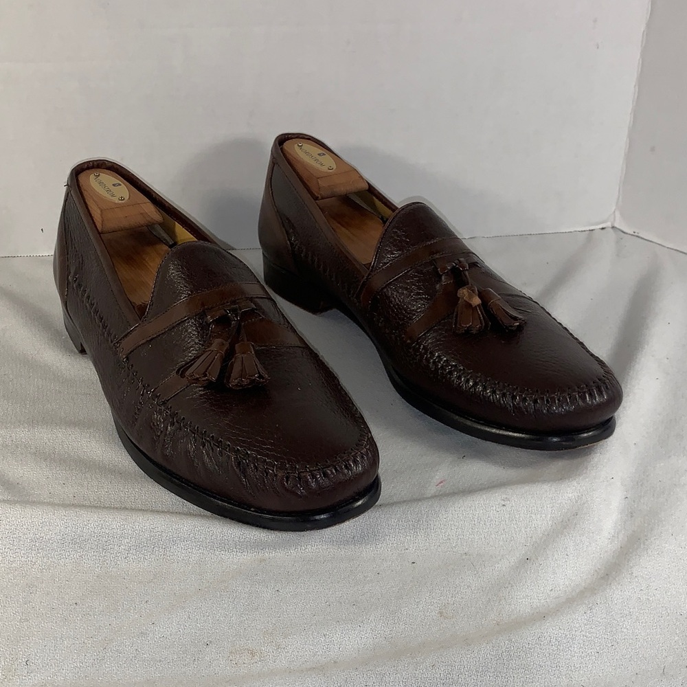 Mezlan Sierra Men's Brown Leather Tassel Loafers